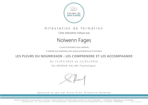 Les pleurs du nourrisson : les comprendre et les accompagner à Millau, O Creux de l'Eau